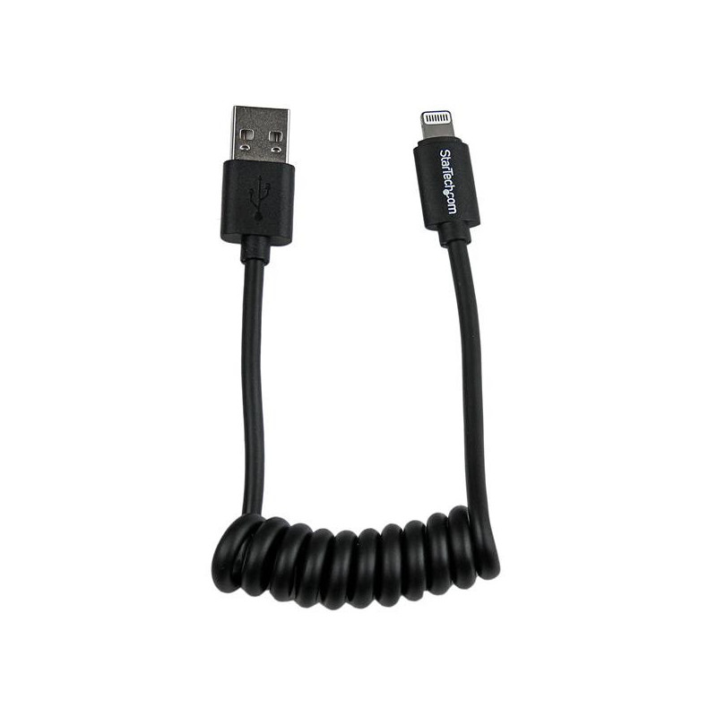 StarTech.com Cavo da Lightning a USB a spirale da 0,3 m - Cavo di ricarica Lightning per iPhone / iPad / iPod - Certificato