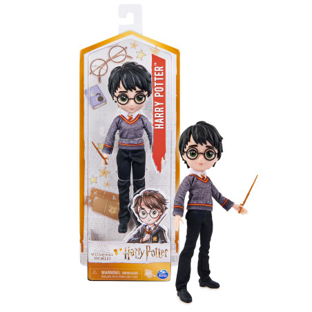 Wizarding World | Bambola articolata Harry Potter 20cm | Bacchetta e divisa di Hogwarts inclusa | Collezione Harry Potter | Per