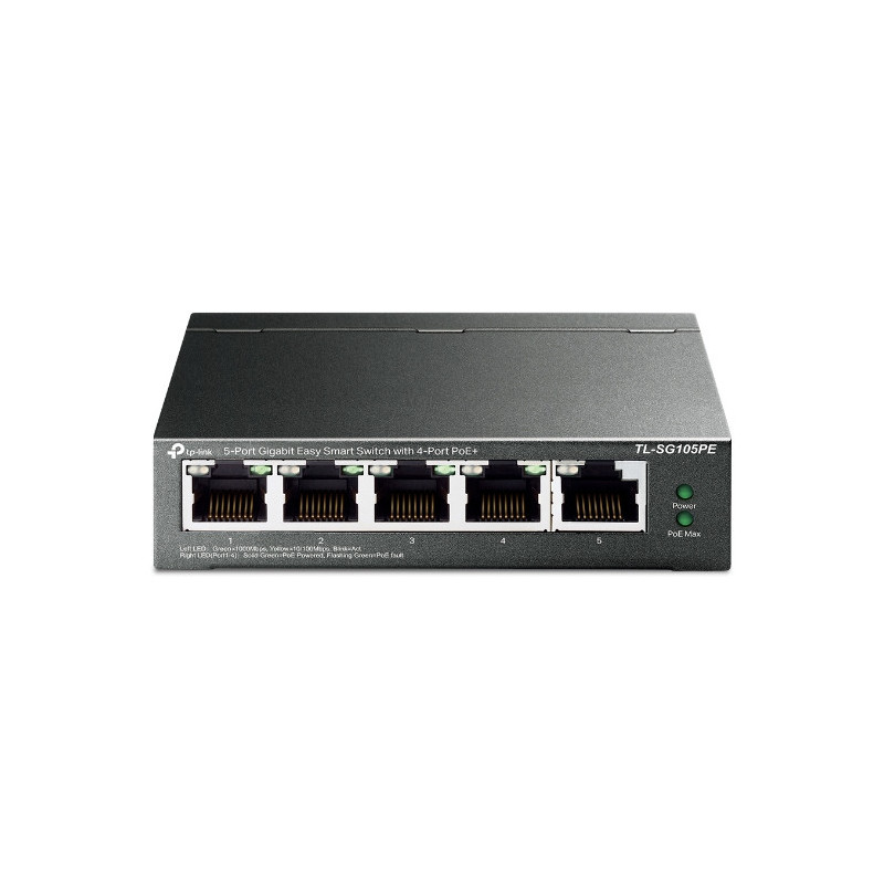 TP-Link TL-SG105PE switch di rete Gestito L2 Gigabit Ethernet (10/100/1000) Supporto Power over Ethernet (PoE) Nero