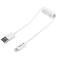 StarTech.com Cavo da Lightning a USB a spirale da 0,3 m - Cavo di ricarica Lightning per iPhone   iPad   iPod - Certificato