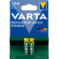 Varta Recharge Accu Power AAA 800 mAh Blister da 2 (Batteria NiMH Accu Precaricata, Micro, ricaricabile, pronta all'uso)