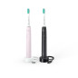 Philips 3100 series Sonicare Spazzolini Elettrici Sonici, confezione da 1 Spazzolino Rosa e 1 Spazzolino Nero HX3675/15