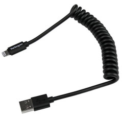 StarTech.com Cavo connettore Lightning a 8 pin Apple nero a USB a spirale da 60 cm per iPhone   iPod   iPad