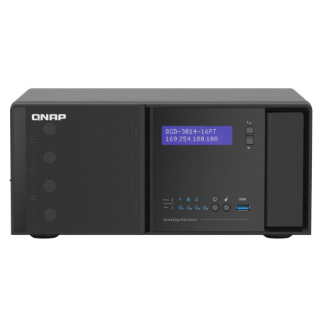 QNAP QGD-3014-16PT-8G switch di rete Gestito Gigabit Ethernet (10 100 1000) Supporto Power over Ethernet (PoE) Nero