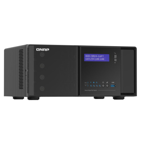 QNAP QGD-3014-16PT-8G switch di rete Gestito Gigabit Ethernet (10/100/1000) Supporto Power over Ethernet (PoE) Nero