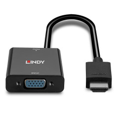 Lindy 38291 cavo e adattatore video 0,1 m HDMI tipo A (Standard) VGA (D-Sub) Nero