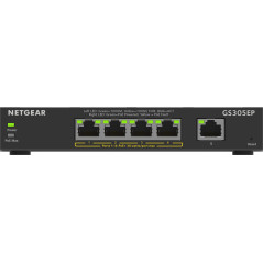 NETGEAR 5-Port Gigabit Ethernet PoE+ Plus Switch (GS305EP) Gestito L2/L3 Gigabit Ethernet (10/100/1000) Supporto Power over