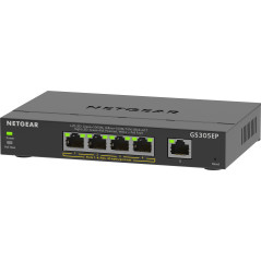 NETGEAR 5-Port Gigabit Ethernet PoE+ Plus Switch (GS305EP) Gestito L2 L3 Gigabit Ethernet (10 100 1000) Supporto Power over