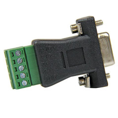 StarTech.com RS422 RS485 Serial DB9 - Terminal Block Adapter Nero