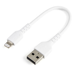 StarTech.com Cavo da USB-A a Lightning da 15cm bianco - Robusto e resistente cavo di alimentazione sincronizzazione in fibra