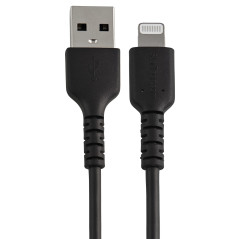 StarTech.com Cavo da USB-A a Lightning da 30cm nero - Robusto e resistente cavo di alimentazione sincronizzazione in fibra