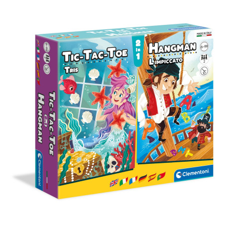 Clementoni Tic-Tac-Toe + Hangman Gioco da tavolo Educativo