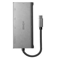 Lindy 43278 replicatore di porte e docking station per laptop USB 3.2 Gen 1 (3.1 Gen 1) Type-C Grigio