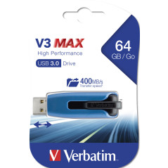 Verbatim V3 MAX - Memoria USB 3.0 da 64 GB - Blu