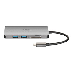 D-Link DUB-M810 replicatore di porte e docking station per laptop Cablato USB 3.2 Gen 1 (3.1 Gen 1) Type-C Argento