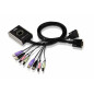 ATEN Switch KVM cavo USB DVI/audio a 2 porte con selettore porta remota