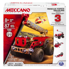 Meccano - Multimodello da 3, Veicoli di Soccorso, kit di costruzioni con 87 pezzi - dagli 8 anni