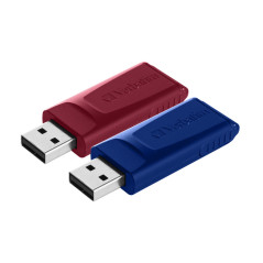 Verbatim Slider - Memoria USB - 2x32 GB, Blu, Rosso