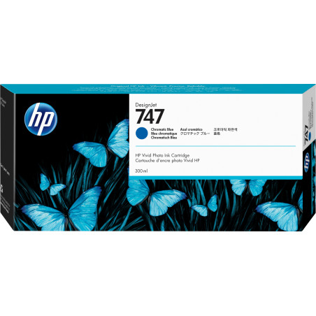 HP Cartuccia di inchiostro blu cromatico 747 DesignJet da 300 ml