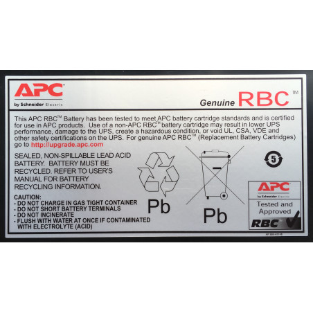 APC Replacement Battery Cartridge No11 Acido piombo (VRLA)