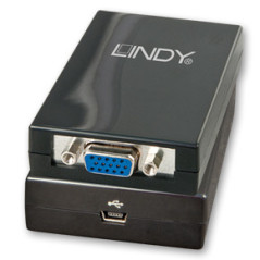 Lindy USB 2.0 VGA adattatore grafico USB Nero