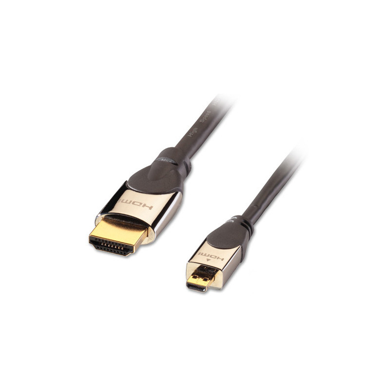 Lindy CROMO, HDMI - Micro HDMI, 2m cavo HDMI HDMI tipo A (Standard) HDMI tipo D (Micro) Nero, Argento