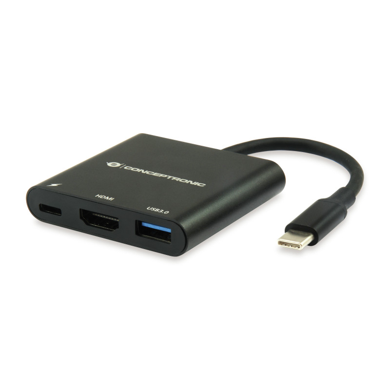 Conceptronic DONN01B replicatore di porte e docking station per laptop USB 3.2 Gen 1 (3.1 Gen 1) Type-C Nero