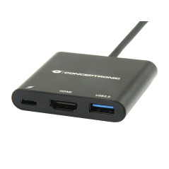 Conceptronic DONN01B replicatore di porte e docking station per laptop USB 3.2 Gen 1 (3.1 Gen 1) Type-C Nero