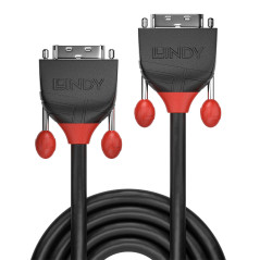 Lindy 36251 cavo DVI 1 m DVI-D Nero, Rosso