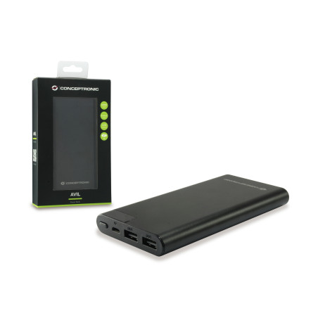 Conceptronic AVIL02B batteria portatile Polimero 10000 mAh Nero