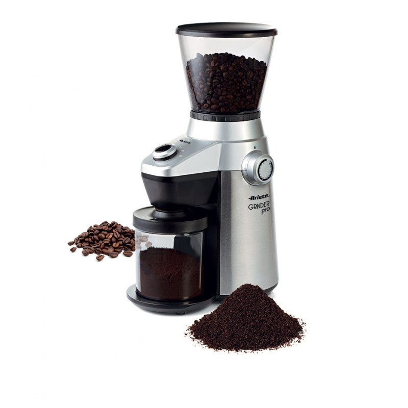 Ariete 3017 Grinder PRO - Macinacaffè Elettrico - 15 livelli di Macinatura del caffè - Acciaio Inox - 150 Watt - 0,3 kg - Nero