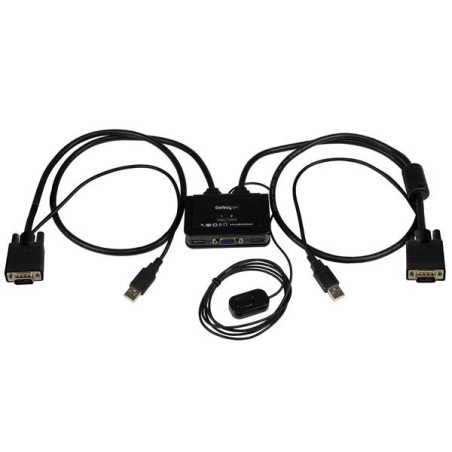 StarTech.com Switch Commutatore KVM USB VGA a 2 porte - Alimentato via USB con pulsante di commutazione a distanza