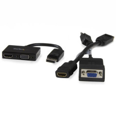 StarTech.com Adattatore DisplayPort a HDMI e VGA - Convertitore audio video da viaggio DP 2 in 1 - 1920x1200   1080p