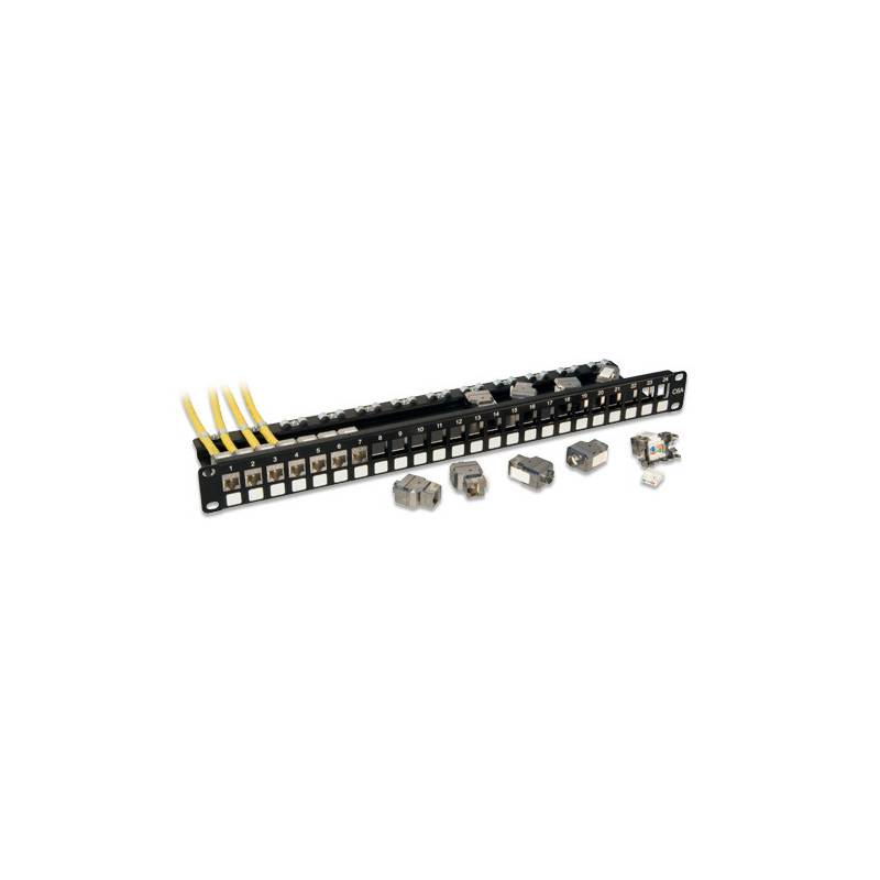 Lindy Cat.6A 10G Premium Patchpanel mit 24x RJ45 STP Keystones