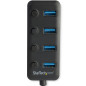 StarTech.com Hub USB 3.0 a 4 porte - 4x USB-A con Swith On/Off Individuale