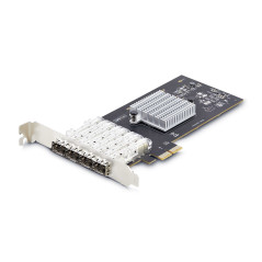 StarTech.com Scheda di rete SFP GbE a 4 porte, PCIe 2.0 x2 (compatibile x4, x8, x16), Controller Intel I350-AM4 4x 1GbE,