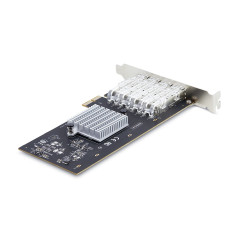 StarTech.com Scheda di rete SFP GbE a 4 porte, PCIe 2.0 x2 (compatibile x4, x8, x16), Controller Intel I350-AM4 4x 1GbE,