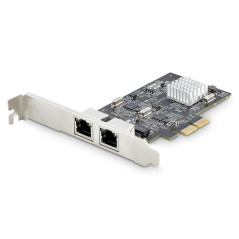 StarTech.com Scheda di rete 2.5 Gigabit a 2 porte - Scheda Ethernet PCIe da 2,5 Gbps NBASE-T, Intel I225-V, Scheda di rete per