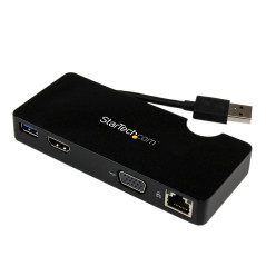 StarTech.com Mini Docking Station Universale per Laptop USB 3.0 con uscita HDMI VGA e Gigabit Ethernet USB3.0