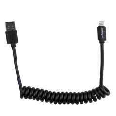 StarTech.com Cavo connettore Lightning a 8 pin Apple nero a USB a spirale da 60 cm per iPhone   iPod   iPad