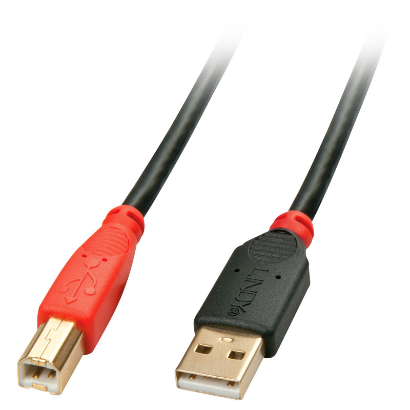 Lindy 42762 cavo USB USB 2.0 15 m USB A USB B Nero, Rosso