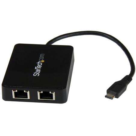 StarTech.com Adattatore di Rete USB-C a doppia uscita Ethernet Gigabit con porta USB tipo-A