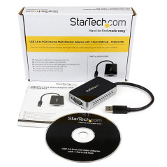 StarTech.com Adattatore scheda video esterna per più monitor USB 3.0 a VGA con hub USB a 1 porta – 1920x1200