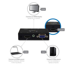 StarTech.com Switch Commutatore 2x1 HDMI + VGA a HDMI - Switch Convertitore HDMI   VGA a HDMI con commutazione prioritaria -