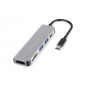 Conceptronic DONN02G replicatore di porte e docking station per laptop USB 3.2 Gen 1 (3.1 Gen 1) Type-C Alluminio