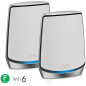 NETGEAR Orbi RBK852 AX6000 WiFi 6 Mesh System Banda tripla (2.4 GHz/5 GHz/5 GHz) Wi-Fi 6 (802.11ax) Grigio, Bianco 8 Interno