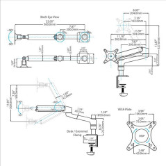 StarTech.com Supporto Monitor regolabile - Braccio articolato regolabile per Monitor con molla a gas e sistema gestione cavi