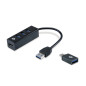 Conceptronic HUBBIES04B hub di interfaccia USB 3.2 Gen 1 (3.1 Gen 1) Type-A 5000 Mbit/s Nero