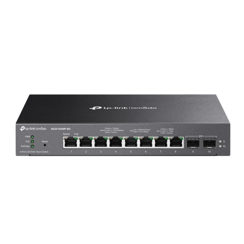 TP-Link Omada SG2210XMP-M2 switch di rete Gestito L2/L2+ 2.5G Ethernet (100/1000/2500) Supporto Power over Ethernet (PoE)