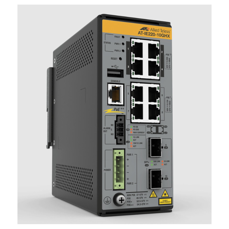 Allied Telesis AT-IE220-10GHX-980 switch di rete Gigabit Ethernet (10/100/1000) Supporto Power over Ethernet (PoE) Grigio